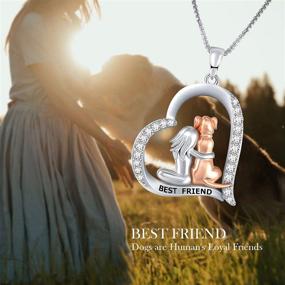 img 3 attached to 🐱 Qleesi Best Friend Cat Necklace for Women: Heart Dainty Necklace for Fashionable Girls, Cute Cat/Dog Pendant Jewelry Gift for Cat/Dog Lover on Birthday or Christmas