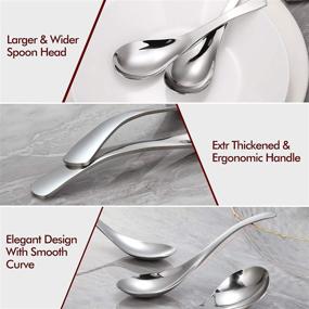 img 3 attached to 🥄 Thick Heavy-Weight Stainless Steel Soup Spoons Set by HIWARE - 12-Piece