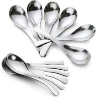 🥄 thick heavy-weight stainless steel soup spoons set by hiware - 12-piece logo