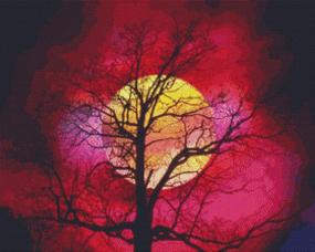 img 2 attached to Exquisite Nature's Finest No. 30 Cross Stitch Pattern: Enchanting Moon & Tree Silhouette Design (Pattern Only)