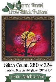 img 1 attached to Exquisite Nature's Finest No. 30 Cross Stitch Pattern: Enchanting Moon & Tree Silhouette Design (Pattern Only)