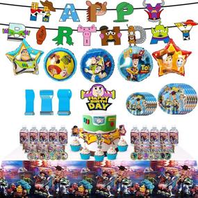 img 4 attached to Complete Set of 82 Pcs Birthday Party Supplies and Decorations for Kids Themed Party