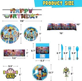 img 2 attached to Complete Set of 82 Pcs Birthday Party Supplies and Decorations for Kids Themed Party