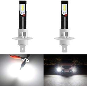 img 4 attached to 💡 KATUR LED-лампа для туманной фары H1 - ультраяркая, 1600 люмен, максимальная мощность 80 Вт, чипы CSP, 6500K ксеноново-белый - замена туманной фары или бегущего дневного света - гарантия 3 года