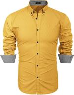 👔 coofandy men's sleeve button collar business shirts - professional and stylish attire logo