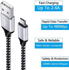 img 1 attached to Dual USB Fast Car Phone Charger Adapter Plug with 6FT Micro USB Cord Cable for Samsung Galaxy S7 S6 S4 Edge, A10s A10 J3 J7 Crown J7 Sky J7 Star Prime, LG K50 K40 V10 K10 - Android Home USB Wall Charger Port