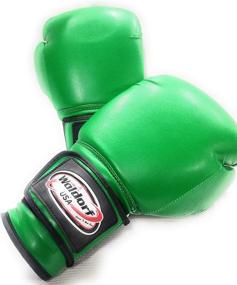 img 4 attached to 🥊 Woldorf USA Water Resistant Nylon Boxing Gloves Kickboxing Muay Thai Punching Bag Gloves Vinyl Green - Durable Multi-Layered Foam Padding Boxing Gloves - Unbeatable Men Women Fight Gloves 16oz