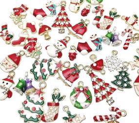 img 4 attached to 🎄 38pcs Christmas Pendant Charm Set for Jewelry Making, Clothes Sewing, Bags Decoration, DIY Scrapbooking - Libiline Christmas Styles 2