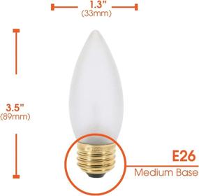 img 2 attached to 6 Pack of 25W B11 Frosted Chandelier Light Bulbs, Torpedo Tip, E26 Medium Base, Dimmable, 170 Lumens, 120V