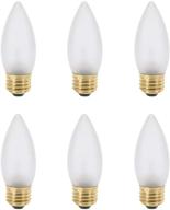 6 pack of 25w b11 frosted chandelier light bulbs, torpedo tip, e26 medium base, dimmable, 170 lumens, 120v logo