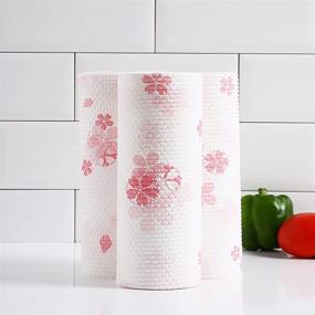 img 3 attached to KitchLife Reusable Bamboo Paper Towels - 1 Roll, Eco-Friendly Kitchen Roll, Washable and Recycled, Zero Waste Products, Sustainable Gifts, Environmentally Friendly, (Sakura)