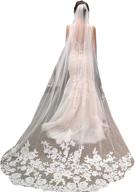 👰 u-hotmi lace bridal veil with applique edge - long cathedral wedding veil for women logo