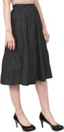 👗 versatile baby'o women's below the knee length 5 tiered denim prairie skirt: stylish & comfortable logo