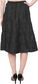 img 1 attached to 👗 Versatile Baby'O Women's Below The Knee Length 5 Tiered Denim Prairie Skirt: Stylish & Comfortable