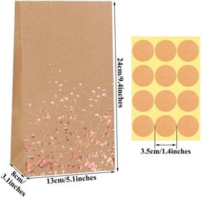 img 3 attached to 🛍️ Cooraby 30pcs Rose Gold Dot Bronzing Kraft Paper Bags + 48 Stickers for Party, Birthday, Wedding Celebrations