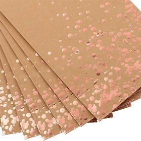 img 1 attached to 🛍️ Cooraby 30pcs Rose Gold Dot Bronzing Kraft Paper Bags + 48 Stickers for Party, Birthday, Wedding Celebrations