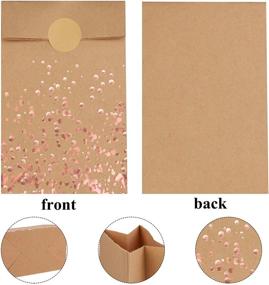 img 2 attached to 🛍️ Cooraby 30pcs Rose Gold Dot Bronzing Kraft Paper Bags + 48 Stickers for Party, Birthday, Wedding Celebrations