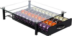 img 4 attached to ☕ Nespresso Vertuo Coffee Pod Holder - 40 Capsule Capacity, Tempered Glass Drawer (Coffee pods Excluded, NOT Compatible with K-Cups)