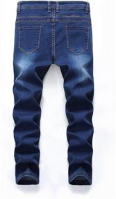 img 3 attached to 👖 Stylish and Durable: GUNLIRE Blue Destroyed Distressed Stretch Boys' Jeans