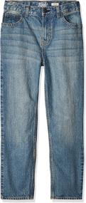 img 4 attached to Toddler Straight Jeans Natural Indigo Boys' Clothing ~ Jeans
