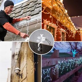 img 3 attached to 🎄 Blulu Christmas Gutter Clips: All-Purpose Hooks for Outdoor Decor - Compatible with C9, C7, C6 Lights, Roof, Shingles, Ridge Line, Fence (Translucent, 60 Pieces)