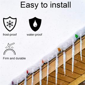 img 1 attached to 🎄 Blulu Christmas Gutter Clips: All-Purpose Hooks for Outdoor Decor - Compatible with C9, C7, C6 Lights, Roof, Shingles, Ridge Line, Fence (Translucent, 60 Pieces)