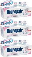 🦷 biorepair: gum protection toothpaste with microrepair, new formula - 2.5 fluid ounce (75ml) tubes (pack of 3) [ italian import ] logo