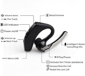 img 3 attached to 🎧 Enhanced V5.1 Bluetooth Headset: Noise-Cancelling Wireless Earpiece with Built-in Mic - Perfect for Drivers, Truckers, Business, and Office - Compatible with iPhone and Android