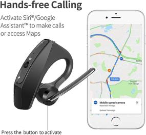 img 2 attached to 🎧 Enhanced V5.1 Bluetooth Headset: Noise-Cancelling Wireless Earpiece with Built-in Mic - Perfect for Drivers, Truckers, Business, and Office - Compatible with iPhone and Android