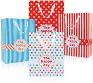 🎁 128gsm waterproof medium bright film paper gift bags with ribbon handles - 8-pack shopping retail bags, ideal for birthdays, weddings, holidays logo