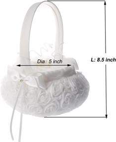 img 3 attached to Sophisticated AmaJOY 5 inch Embroidered Petal Flower Girl Basket: Satin Rose Bowknot Decoration for Elegant Wedding Ceremony & Party Décor