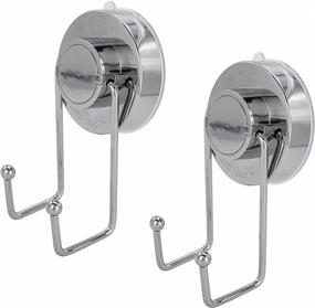 img 4 attached to 🚿 Brookstone BKH1462: Smart-Locking Suction Cup Shower Hooks, Rust Free Aluminium - Easy Installation, Minimalist Chrome Design (2 Pack)