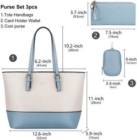 img 1 attached to 👜 Leather Handbags and Wallets Set for Women - Stylish Satchel Shoulder Bag with Matching Top-Handle Design