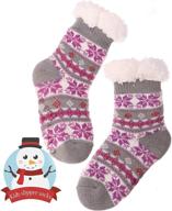 cozy slipper fleece christmas stockings for toddler girls: stylish cold-weather clothing logo