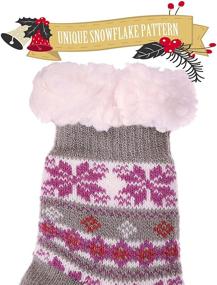 img 1 attached to Уютные шерстяные новогодние носки со шлепкой для маленьких девочек: стильная одежда для холодной погоды
