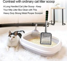 img 3 attached to 🐱 Premium Metal Cat Litter Scooper: Long Handle Aluminum Scoop for Easy Cleaning | Non-Stick Stronger Sifter for Large Multi-Cat Families