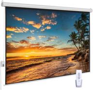 auto motorized 100-inch hd projection screen: remote-controlled, wall/ceiling mount, wrinkle-free - ideal for home, office, theater, and tv usage logo