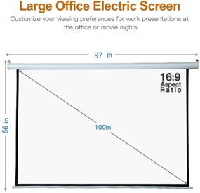 img 3 attached to Auto Motorized 100-inch HD Projection Screen: Remote-Controlled, Wall/Ceiling Mount, Wrinkle-Free - Ideal for Home, Office, Theater, and TV Usage