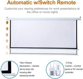 img 2 attached to Auto Motorized 100-inch HD Projection Screen: Remote-Controlled, Wall/Ceiling Mount, Wrinkle-Free - Ideal for Home, Office, Theater, and TV Usage