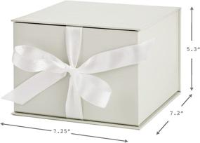 img 2 attached to 🎁 Hallmark 7" Ivory Pearl Gift Box: Ideal for Weddings, Birthdays, Holidays & More