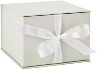 🎁 hallmark 7" ivory pearl gift box: ideal for weddings, birthdays, holidays & more logo