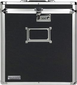 img 1 attached to Vaultz VZ00490 Locking Vinyl Record Case - Black, 50 Record Capacity, 14.4 x 13.4 x 9.6 Inches: Secure Storage Solution for Vinyl Collectors