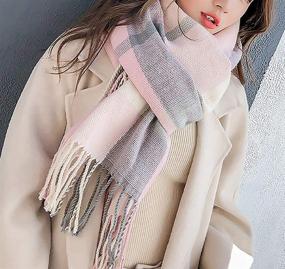 img 1 attached to Stay Cozy in Style: Plaid Blanket Scarf - Winter Fall Scarfs for Women