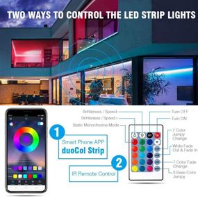 img 2 attached to Enhance Your Bedroom Ambiance with 32.8ft LED Strip Lights: Music Sync, 🛌 Bluetooth App Control & Remote, RGB Color Changing Glow (32.8 ft- App Control)