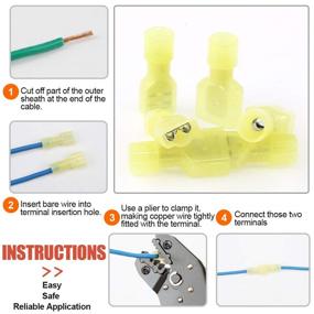 img 2 attached to Hilitchi Insulated Male Terminals Electrical Connector