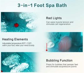 img 1 attached to 👣 ESARORA Foot Spa with Heat, Bubbles, Pumice Stone, and More - Relax & Soothe Tired Feet