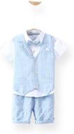 👔 plaid summer suits set for toddler boys - shirt, vest, and pants - angelmemory 3-piece set logo