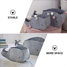 img 2 attached to 🐳 Fabric Whale-Shaped Collapsible Toy Organiser Basket - Yardwe Felt Storage Bin for Home Laundry Hamper
