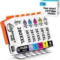 🖨️ high-quality smart ink replacement cartridge for canon pgi-280xxl cli-281xxl pgi 280 cli 281 - compatible with pixma ​ts9120 ts8320 ts8220 ts8120 (pgbk &amp; bk/c/m/y/pb) 6 combo pack logo