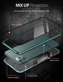 img 1 attached to 📱 KumWum Privacy Phone Case for iPhone 11 - Full Magnetic Metal Bumper Clear Cover with Anti Peep Tempered Glass, Golden